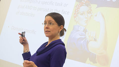 Suzanne Bouffard, a researcher and writer with the Harvard Graduate School of Education, addressed Cambridge public school educators as part of a professional development class through Harvard’s Project Teach.
