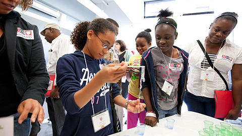 Young Student working in a lab.